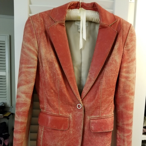 Armani Exchange rare retro distress leather jacket - Picture 2 of 3